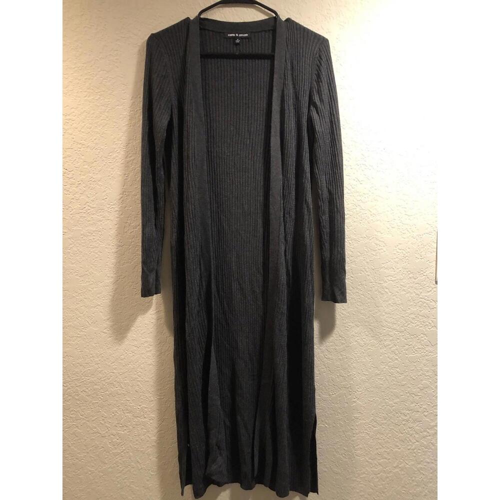 Cable & Gauge Women's Dark Gray Knit Open Front Cardigan Size M